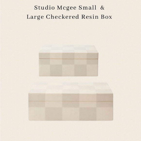 Studio McGee Resin Checkered Boxes (Set of 2) - Picture 2 of 4